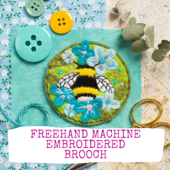 Embroidered and applique brooch